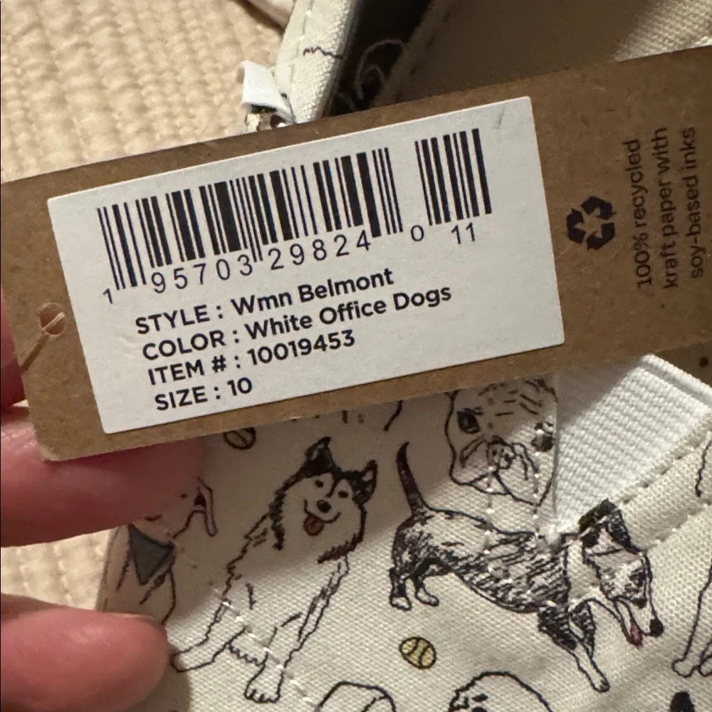 TOMS Women's Playful Dog Print Flats - White - Picture 3 of 5